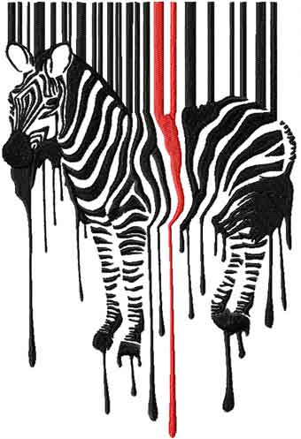Barcode Zebra machine embroidery design