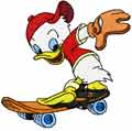Duck on a skateboard