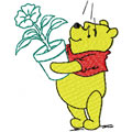 Winnie Pooh with flower 2 machine embroidery design