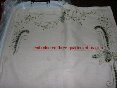 3 of 4 quarters are embroidered