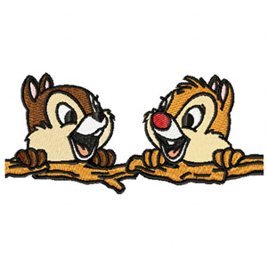 Chip & Dale machine embroidery design for clothing