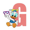 Duck G My Glasses machine embroidery design