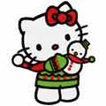Hello Kitty with snowman machine embroidery design