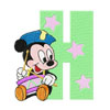 Mickey Mouse H holiday machine embroidery design