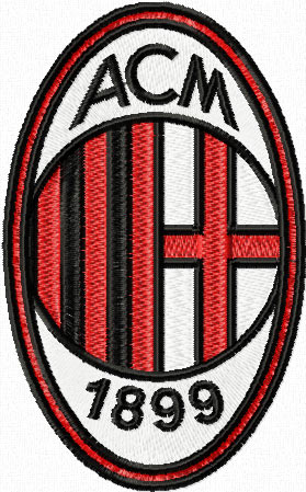 AC Milan football club logo embroidery design