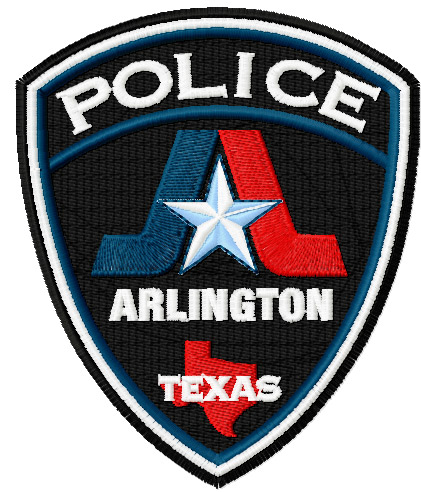 Texas Arlington police department badge machine embroidery design