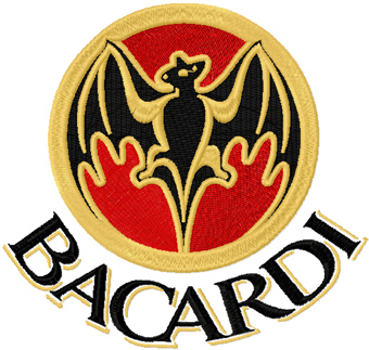 Bacardi bat logo machine embroidery design