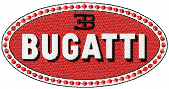 Bugatti oval logo machine embroidery design