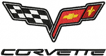 Chevrolet Corvette logo machine embroidery design