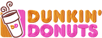 Dunkin Donuts logo machine embroidery design
