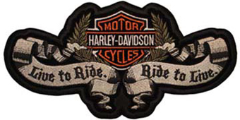 Harley Davidson logo Live to Ride embroidery design