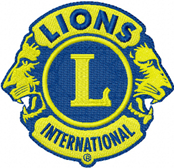 Lions Clubs International logo machine embroidery design