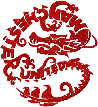 Manchester United dragon logo machine embroidery design