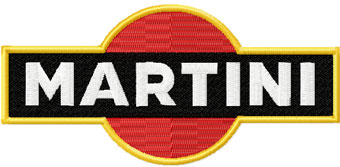 Martini classic logo machine embroidery design