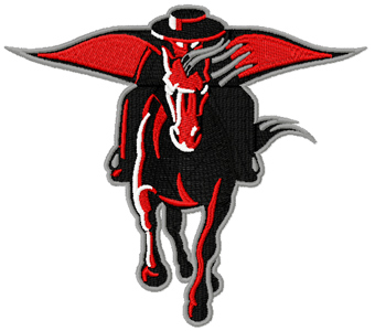 The Masked Rider from Texas Tech University logo machine embroidery design