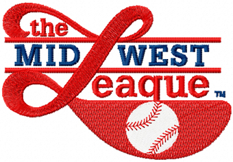 Minor League Baseball's Midwest League logo machine embroidery design