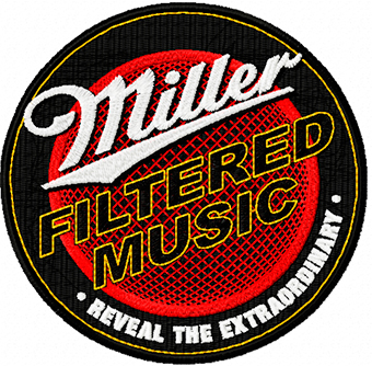 Miller filtered music logo machine embroidery design