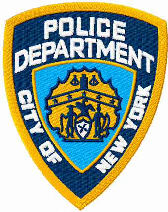 New York City Police department badge machine embroidery design