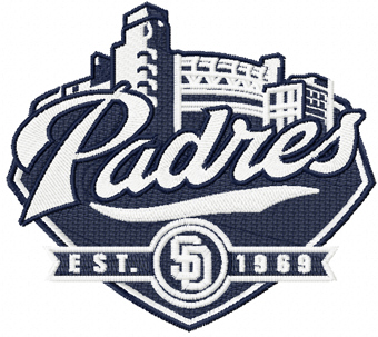 San Diego Padres baseball club logo machine embroidery design