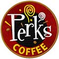 Perks coffee shop logo machine embroidery design
