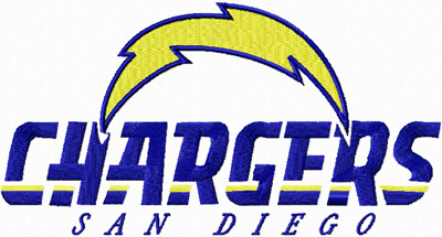 San Diego Chargers logo machine embroidery design