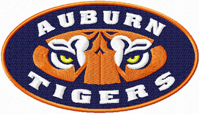 Tiger Auburn Alabama logo machine embroidery design