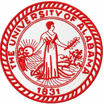 The University of Alabama classic logo machine embroidery design