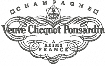 Veuve Clicquot Ponsardin champagne logo machine embroidery design