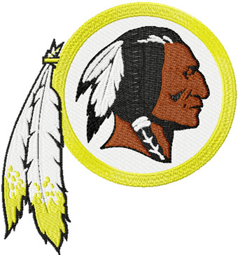 Washington Redskins logo machine embroidery design