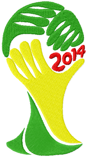 2014 FIFA Brazil World Cup championship logo machine embroidery design