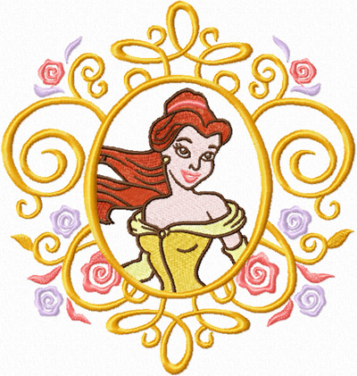 Beauty Disney Princess machine embroidery design