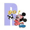 Mickey Mouse R Racing machine embroidery design