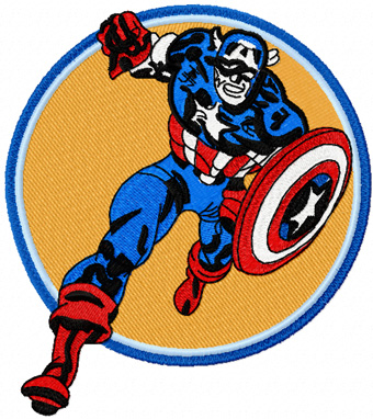 Captain America attack machine embroidery design