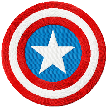 Captain America Shield machine embroidery design