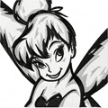 Tinkerbell black and white
