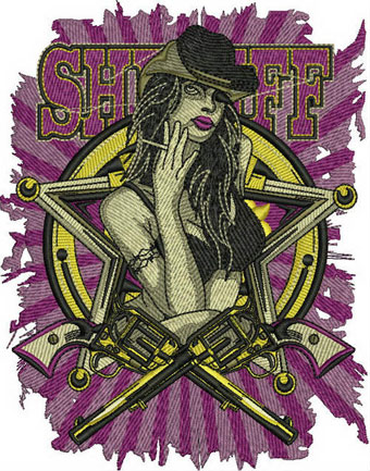 Sheriff Girl machine embroidery design