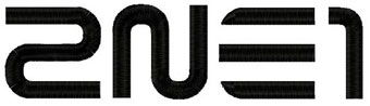 2NE1 music group logo embroidery design