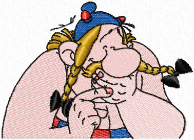 Funny Asterix machine embroidery design