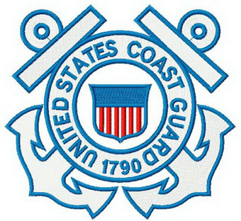 United States coast guard logo embroidery design
