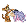Baby tiger and baby eeyore machine embroidery design