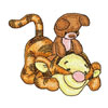 Baby Tiger playing machine embroidery design