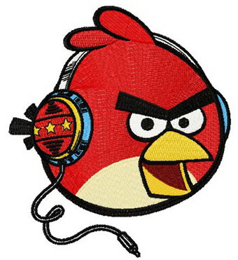 Angry birds music machine embroidery design