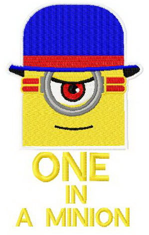 One is a minion 2 machine embroidery design