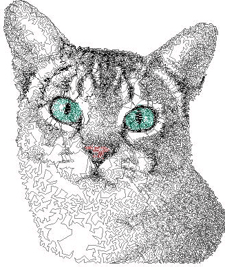 grey cat free embroidery design 