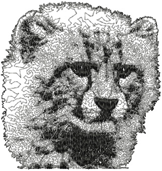 snow leopard free dog embroidery design 