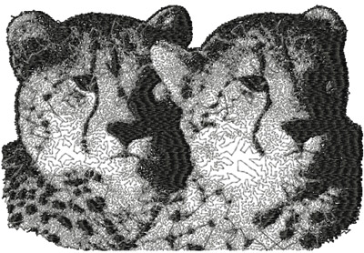 machine embroidery design 2 leopards