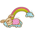 Cute sleep bunny machine embroidery design
