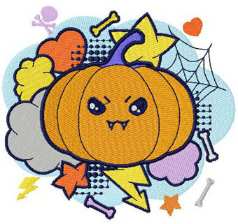 Halloween pumpkin machine embroidery design