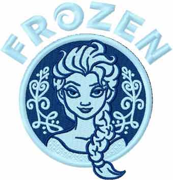 Frozen blue ice embroidery design