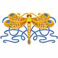 Fashion Celtic Dragonfly machine embroidery design